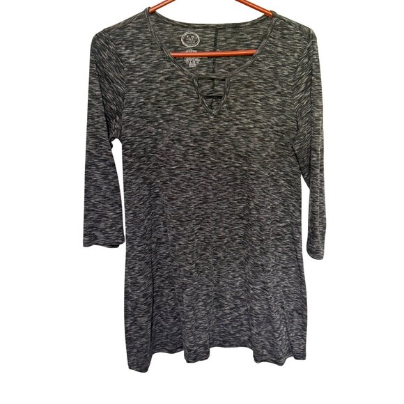 Maurices Tunic Knit Top Gray Heathered Thermal Material Womans L - Picture 1 of 4
